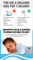 inalador e Nebulizador Kids Pro™  Ultra Silencioso e Portátil + 3 Máscaras Grátis