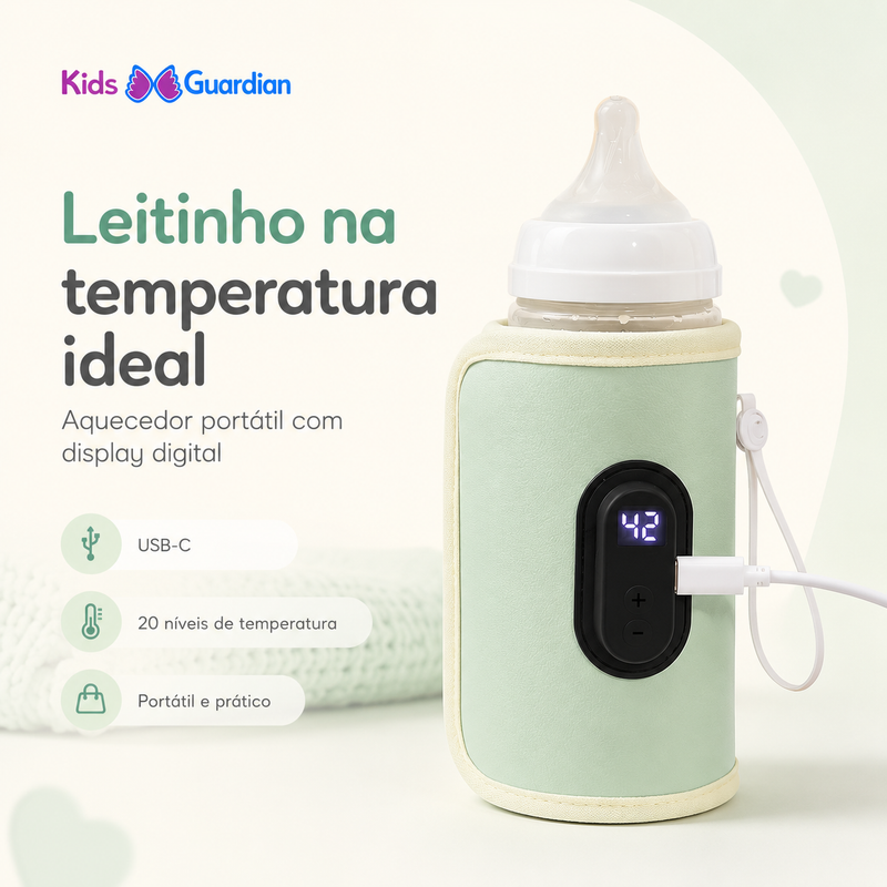 ThermoMilk™ | Aquecedor Portátil de Mamadeiras com Display Digital