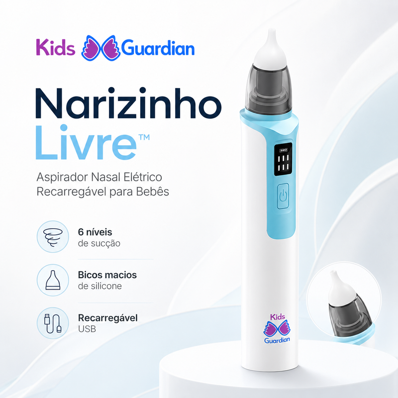 Narizinho Livre™ | Aspirador Nasal Elétrico Recarregável para Bebês