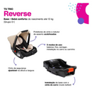 Carrinho de Bebê Travel System Reverse Trio Cosco Kids com Bebê Conforto e Base