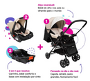 Carrinho de Bebê Travel System Reverse Trio Cosco Kids com Bebê Conforto e Base