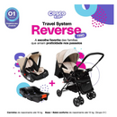 Carrinho de Bebê Travel System Reverse Trio Cosco Kids com Bebê Conforto e Base