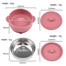 Tigela Infantil 2 em 1 Aço Inox + Silicone 300ml | Antivazamento e Segura