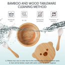 Baby Tableware Set Feeding Bowl Dinner Plate Cup Bibs Spoon Fork Bamboo Wooden Children's Feeding Dishes Sets BPA Free Non-Slip