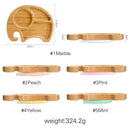 Baby Tableware Set Feeding Bowl Dinner Plate Cup Bibs Spoon Fork Bamboo Wooden Children's Feeding Dishes Sets BPA Free Non-Slip
